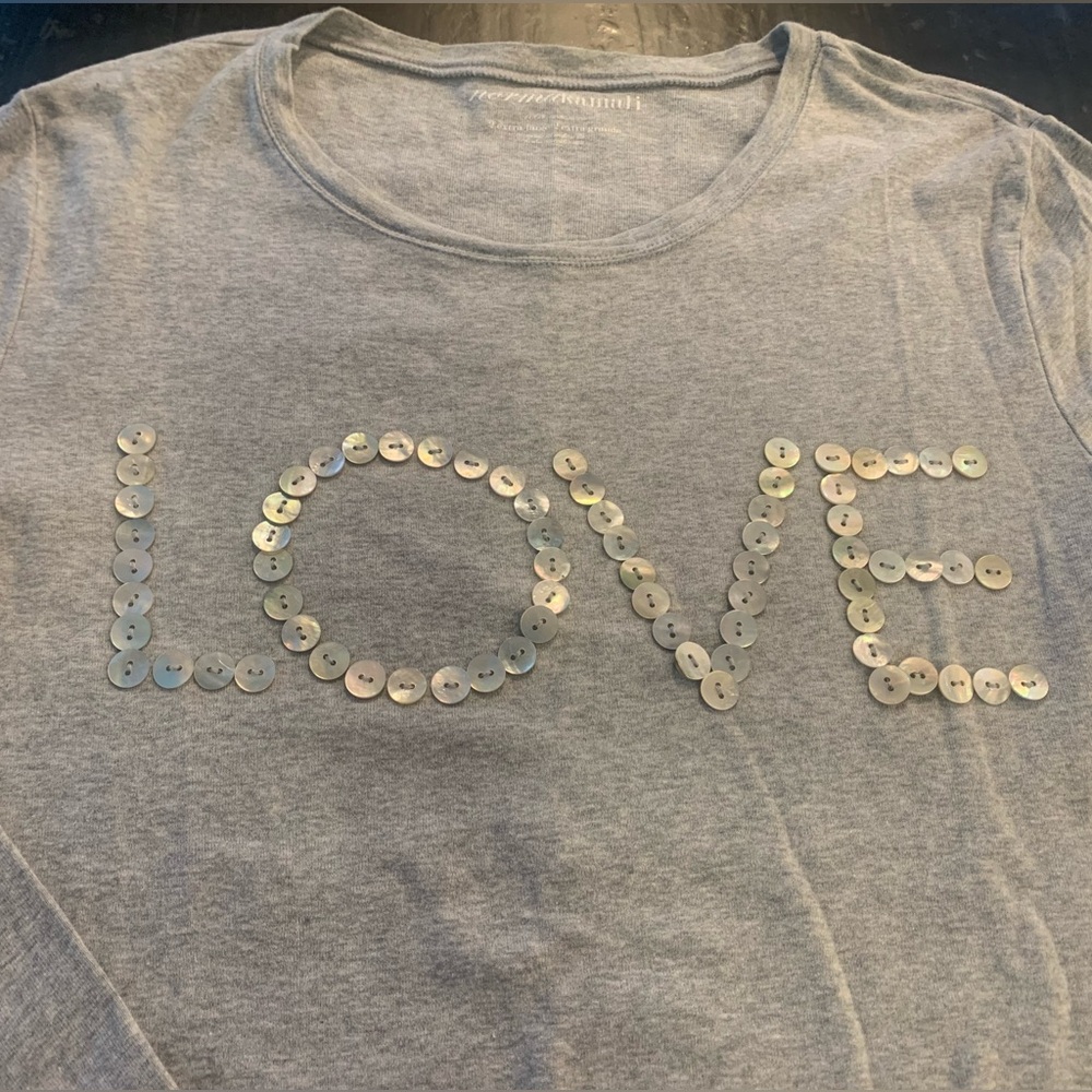 Norma Kamali organic cotton LOVE tshirt, Long sleeve size 2x (US 12)